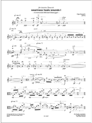 Weariness heals Wounds I - Neuwirth Olga - Partition